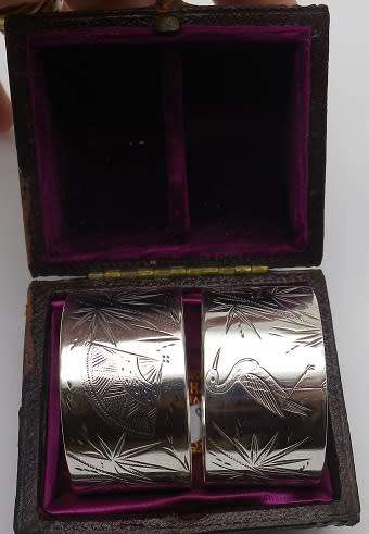 MAPPIN & WEBB 1883 Hallmarked Sterling silver napkin serviette rings Sheffield. Boxed 43 g
