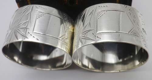 MAPPIN & WEBB 1883 Hallmarked Sterling silver napkin serviette rings Sheffield. Boxed 43 g