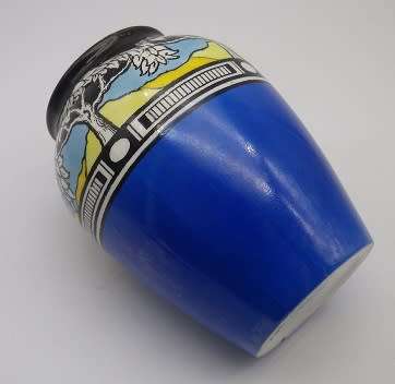 Stunning ART DECO VASE.1930s Burleigh ware, Burgess & Leigh, Burslem England. 77/3961 Hand painted.