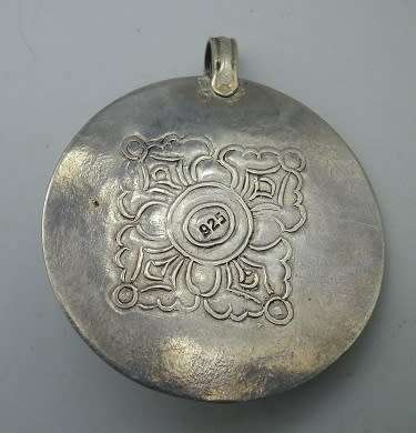 Large Sterling silver designer Skull pendant with central black Tigers Eye.