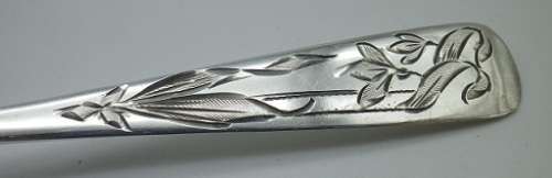 Vintage BRIGHT CUT 800 Silver teaspoons. Continental 49grms. 13 cm long