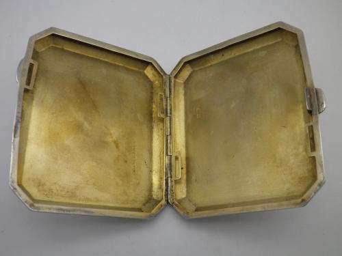 FOR PLAKAM0926 ONLY PLEASE!! Art Deco Hallmarked Sterling Silver Cigarette case. Birmingham, 1930