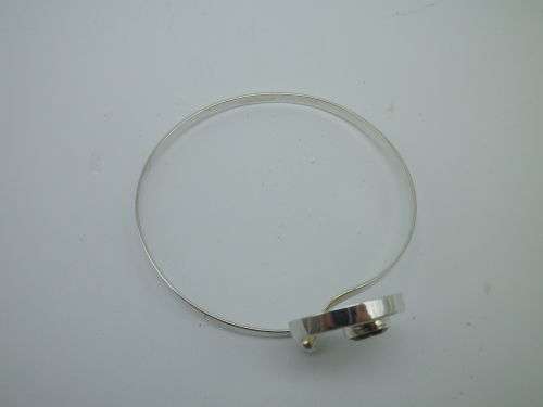 STERLING SILVER & Champagne TOPAZ BANGLE KULTASEPPA SALOVAARA TURKU FINLAND 1960s 7,1g