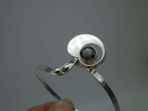 STERLING SILVER & Champagne TOPAZ BANGLE KULTASEPPA SALOVAARA TURKU FINLAND 1960s 7,1g