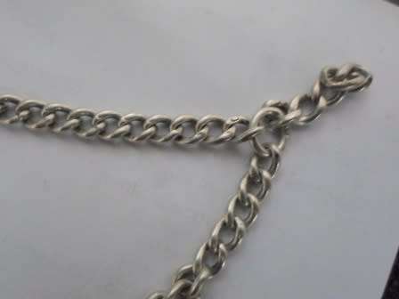 HALLMARKED STERLING SILVER Fob chain. t-bar for Henry Pope, Birmingham, 1913 or 1938, 31.2 grms