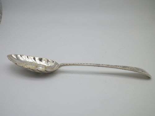 George III Hallmarked Silver Large Berry Spoon London 1798 59.5 grms 20.8 cm