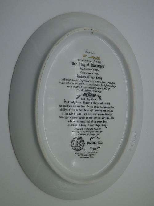 VISIONS OF MARY!! DISPLAY PLATE OUR LADY OF MEDJUGORJE  Hector Garrido BRADFORD EXCHANGE