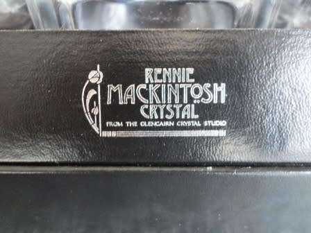 Glencairn Crystal Scotland Whiskey Decanter & 6 Glasses. Designed by Rennie Mackintosh boxed