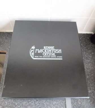 Glencairn Crystal Scotland Whiskey Decanter & 6 Glasses. Designed by Rennie Mackintosh boxed