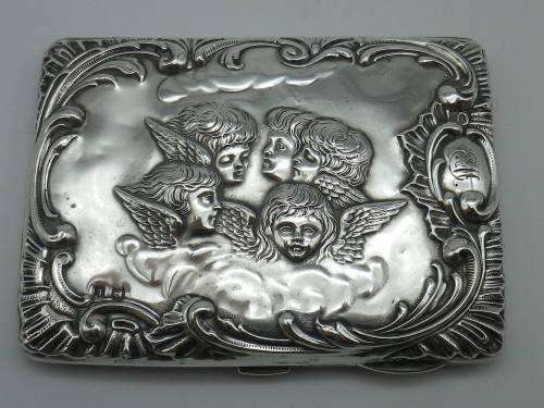 Reynolds Angels Antique Hallmarked Silver Purse Aide Memoire Birmingham 1905 Henry Matthews