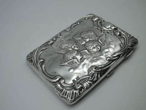 Reynolds Angels Antique Hallmarked Silver Purse Aide Memoire Birmingham 1905 Henry Matthews