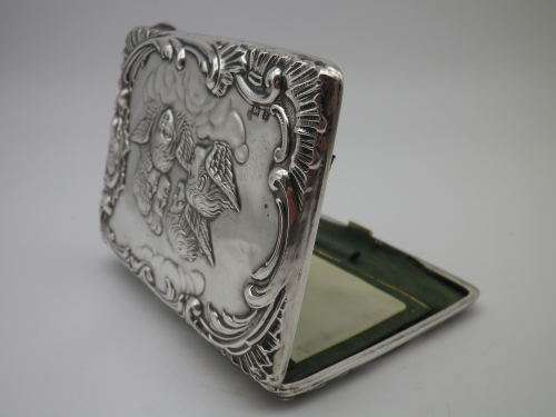 Reynolds Angels Antique Hallmarked Silver Purse Aide Memoire Birmingham 1905 Henry Matthews
