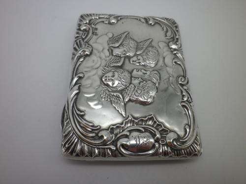 Reynolds Angels Antique Hallmarked Silver Purse Aide Memoire Birmingham 1905 Henry Matthews
