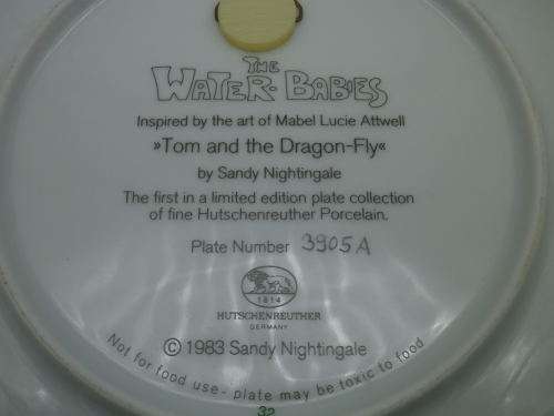 ADORABLE WATER BABIES DISPLAY PLATE "TOM & THE DRAGONFLY" Hutschenreuther Porcelain Ltd Ed.3905A