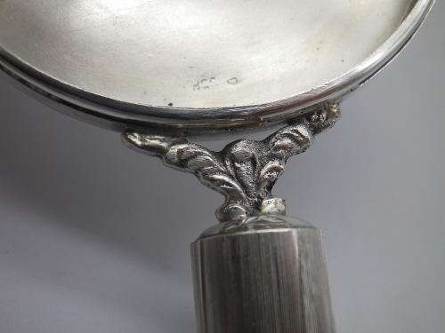 ART DECO Silver Mirror, Compact & lipstick holder CONTINENTAL 800 SILVER with Turquoise stone