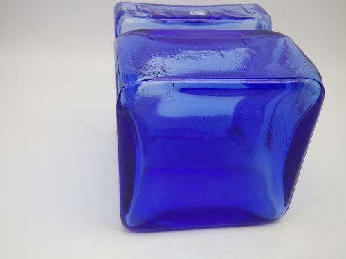 Mid Century Modern Pala Riihimaen Lasi Glass Vase Finland 1960s Helena Tynell 11x11cm original Label