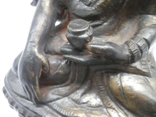 Vintage Oriental Bronze Seated Buddha Figurine 14cm