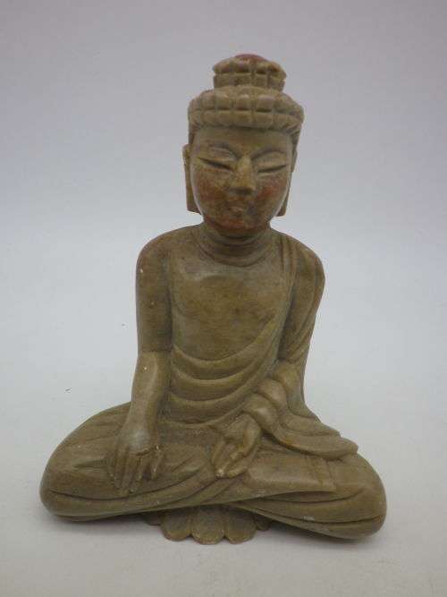 Vintage Carved Stone Buddha Figurine 9.5 cm tall
