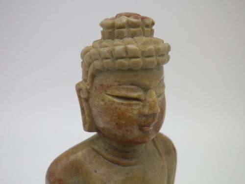 Vintage Carved Stone Buddha Figurine 9.5 cm tall