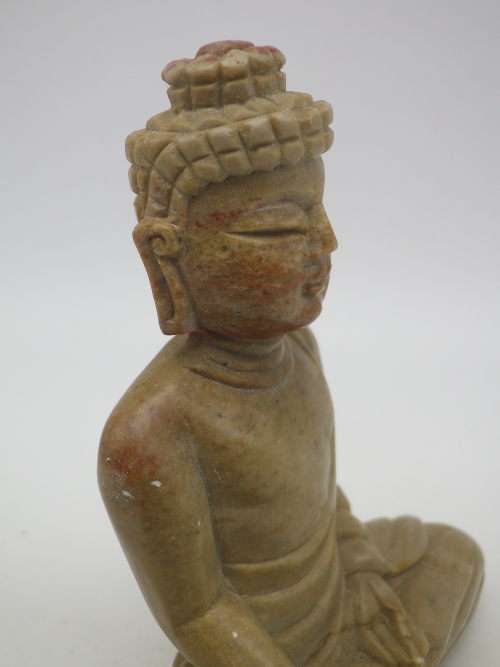 Vintage Carved Stone Buddha Figurine 9.5 cm tall