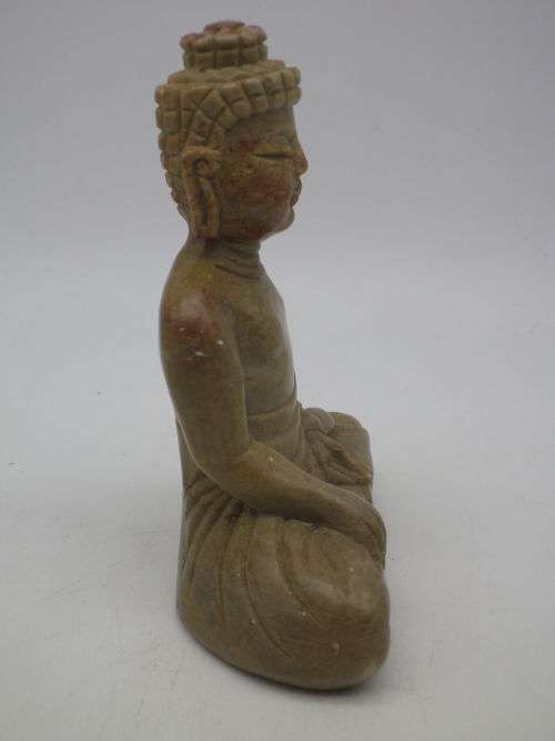 Vintage Carved Stone Buddha Figurine 9.5 cm tall