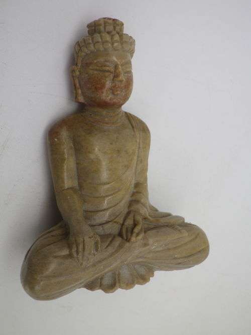 Vintage Carved Stone Buddha Figurine 9.5 cm tall