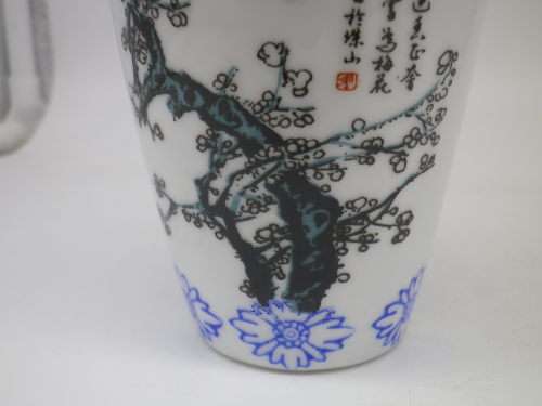 Exquisite Oriental delicate eggshell porcelain vase hand painted Cherry Blossoms 19.5cm 3 of 3