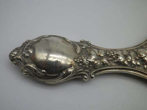 EXQUISITE Hallmarked sterling silver HAND MIRROR. Birmingham 1904. 28cm long. RARE!!