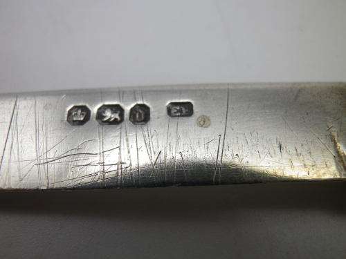 Antique Silver Folding Fruit Knife. Mother of Pearl handle. Sheffield 1896 Edward Bradley. RARE