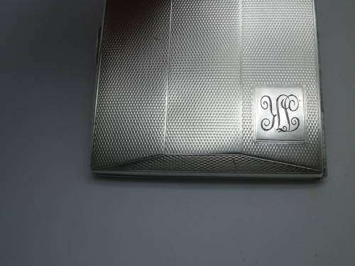 ART DECO Hallmarked Sterling Silver Card Holder Birmingham 1931 8 x 6.5cm 80.9 g