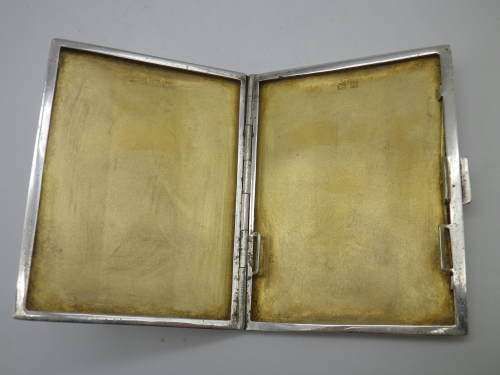 ART DECO Hallmarked Sterling Silver Card Holder Birmingham 1931 8 x 6.5cm 80.9 g