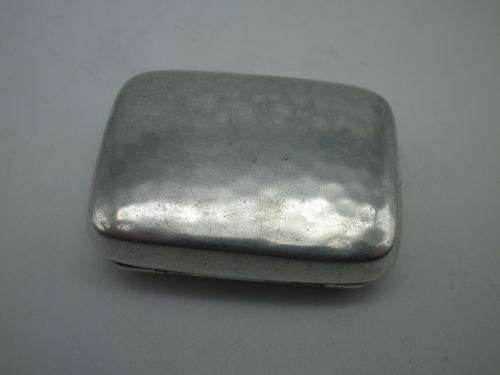 Vintage Hans Jensen, Denmark Silverplated Repousse pill or snuff box depicting musicians with their
