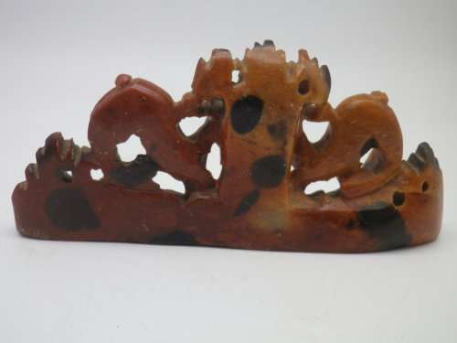 Vintage Chinese(?) Carved Stone DEER figurine. Lovely detail. 13 x 6 cm