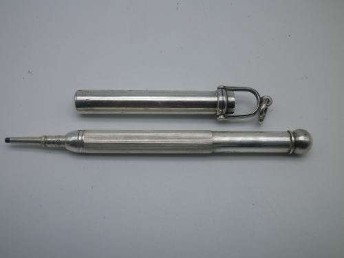 Miniature vintage/antique chatelaine propelling pencil. Silver (or silver plated)