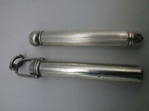 Miniature vintage/antique chatelaine propelling pencil. Silver (or silver plated)