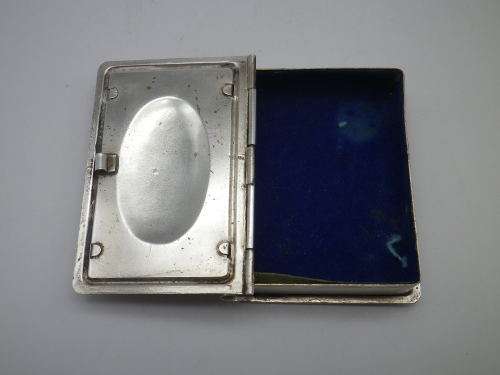 Antique 19th Century Rosary Box Silver (?) or Silver Metal. Bible Shape with Mother Mary Photo