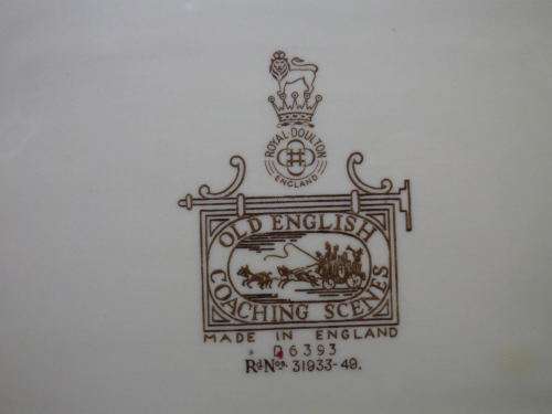 Royal Doulton Old Coaching Scene Vintage Rectangle Snack Tray. Registered no: 31933-48