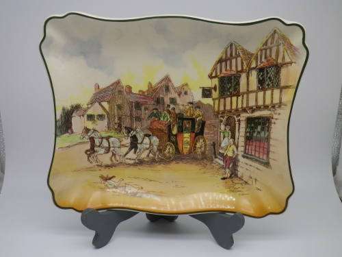 Royal Doulton Old Coaching Scene Vintage Rectangle Snack Tray. Registered no: 31933-48