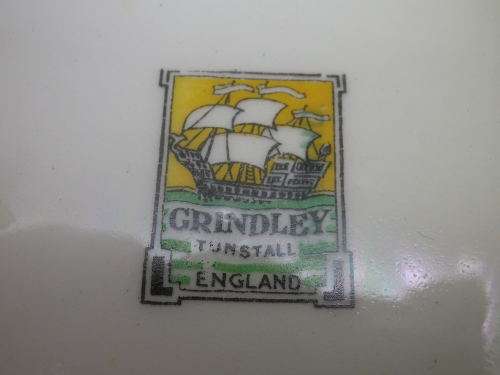 GRINDLEY, TUNSTALL, England Buttercup Yellow floral Cake Serving Plate. PRETTY!