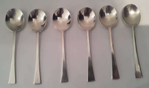 ART DECO Hallmarked sterling silver Condiment Spoons. Sheffield 1939 Thomas Bradbury& Sons Ltd