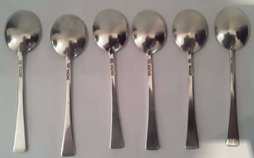 ART DECO Hallmarked sterling silver Condiment Spoons. Sheffield 1939 Thomas Bradbury& Sons Ltd
