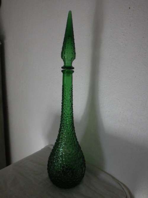 FOR MICHELLE MATT ONLY PLEASE!!GENIE BOTTLE!!  Large Italian Green Glass Bath Salts Bottle.