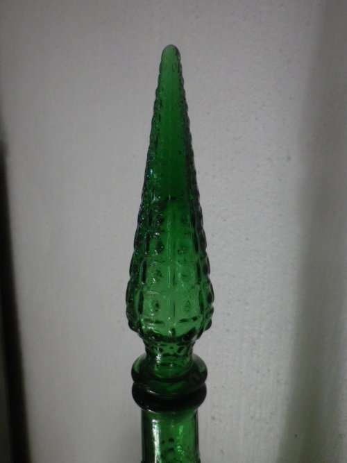 FOR MICHELLE MATT ONLY PLEASE!!GENIE BOTTLE!!  Large Italian Green Glass Bath Salts Bottle.