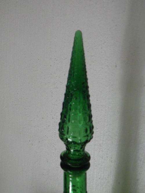 FOR MICHELLE MATT ONLY PLEASE!!GENIE BOTTLE!!  Large Italian Green Glass Bath Salts Bottle.