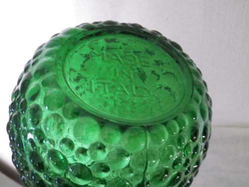FOR MICHELLE MATT ONLY PLEASE!!GENIE BOTTLE!!  Large Italian Green Glass Bath Salts Bottle.