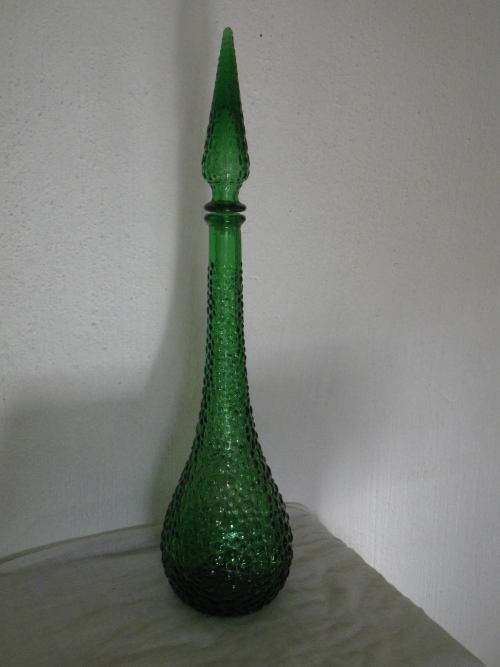 FOR MICHELLE MATT ONLY PLEASE!!GENIE BOTTLE!!  Large Italian Green Glass Bath Salts Bottle.