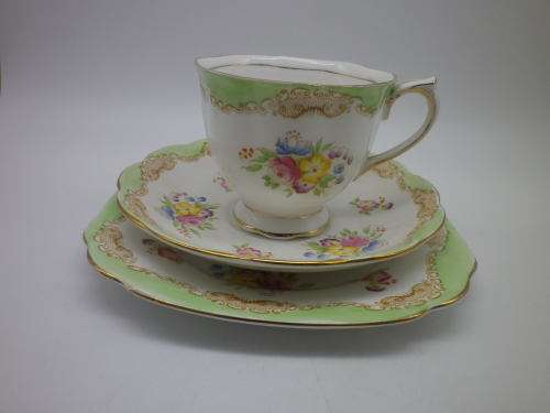 RARE and CHARMING Royal Albert Crown China Vintage/Antique Trio. Un-named Pattern