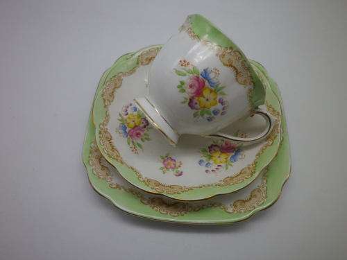 RARE and CHARMING Royal Albert Crown China Vintage/Antique Trio. Un-named Pattern