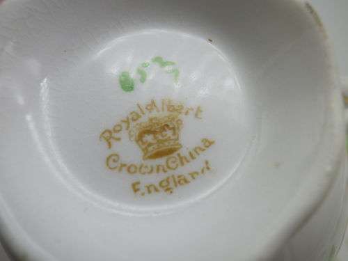 RARE and CHARMING Royal Albert Crown China Vintage/Antique Trio. Un-named Pattern