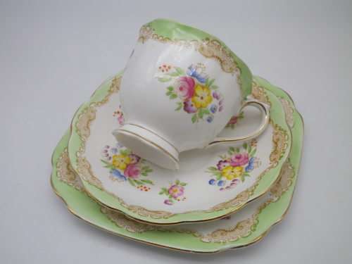 RARE and CHARMING Royal Albert Crown China Vintage/Antique Trio. Un-named Pattern